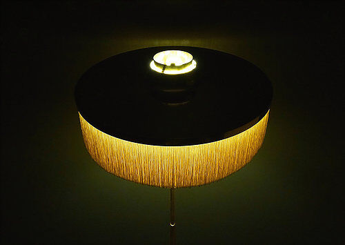 Vintage model G - 110 silk fringe floor lamp by Hans-Agne Jakobsson brass