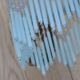 Blue wall lamp with pearl fringes
