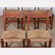 Ensemble de 6 chaises paillées en bois, travail français, 1950