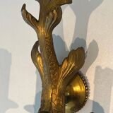 Pair of bronze wall sconces with dolphins by Maison Jansen