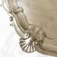 Antique silver metal platter with rockery décor