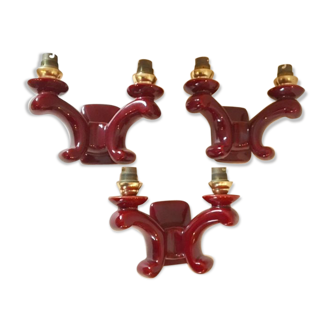 Series of 3 appliques of the 1950s