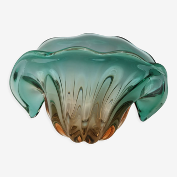 Pocket tray vase glass blown shell murano seguso bullicante