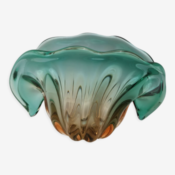 Vide-poche vase verre soufflé coquillage murano seguso bullicante