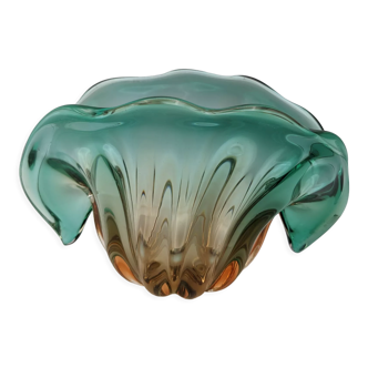 Pocket tray vase glass blown shell murano seguso bullicante