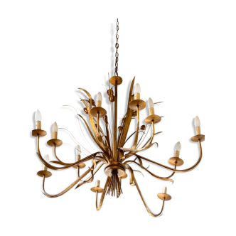 Chandelier chandelier 12 burners, in gold metal