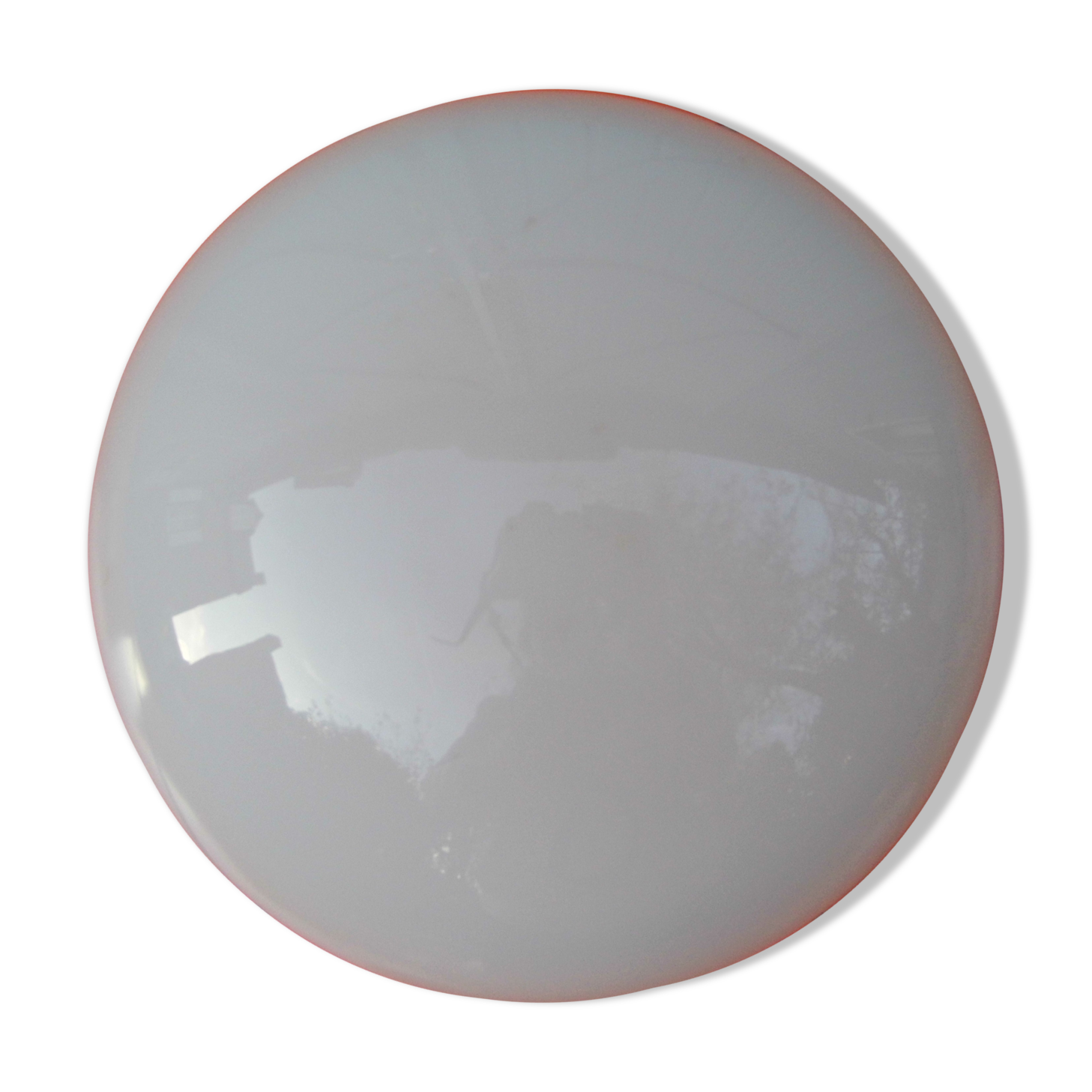 Globe, ceiling lamp in white opaline, luminaire early XX th century, Vintage