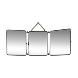 Bevelled triptych barber mirror from the 1950s.