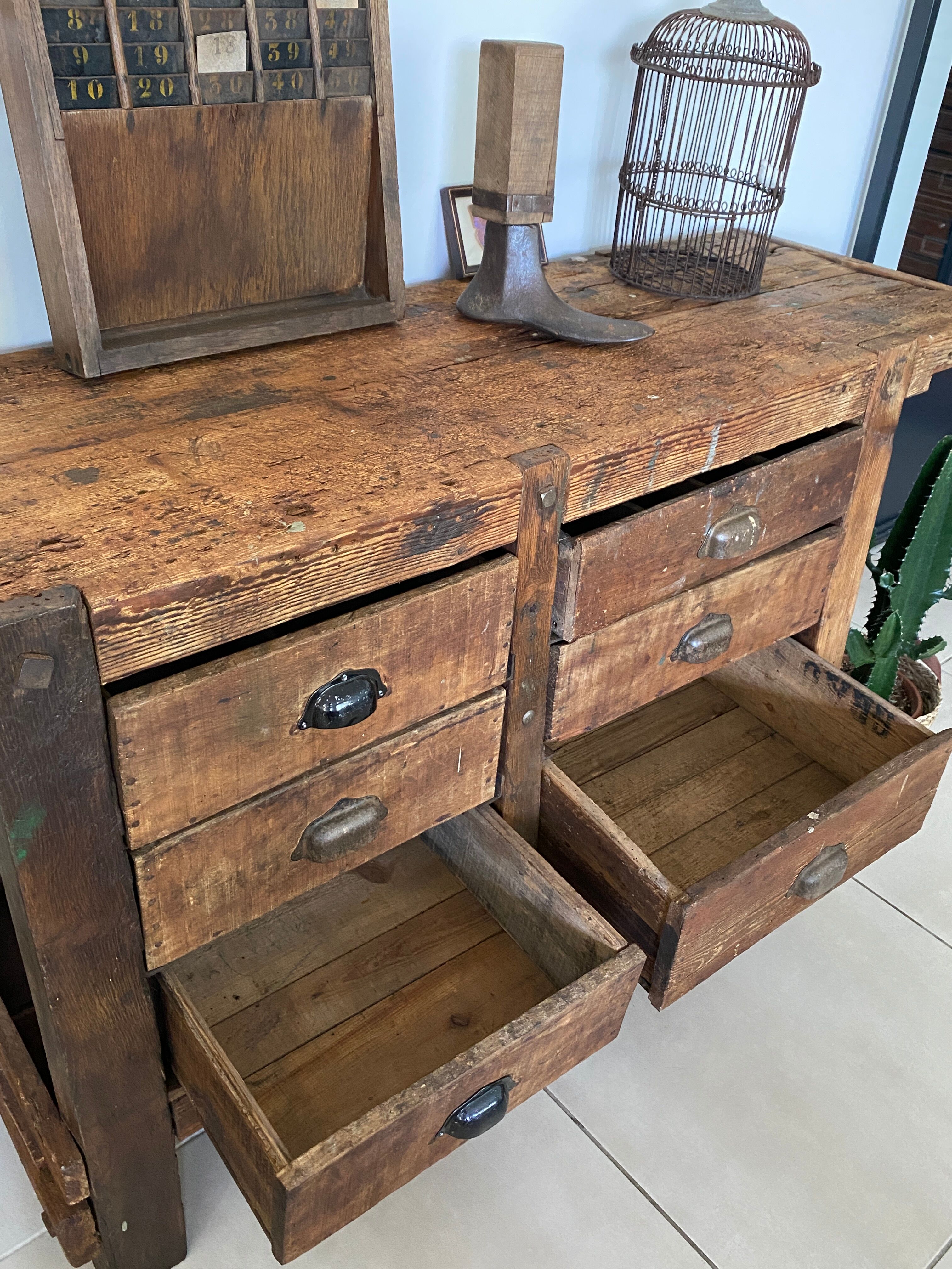 Old wooden workbench