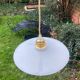 Suspension vintage en opaline blanche