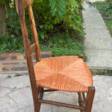 Pair of straw seated chairs