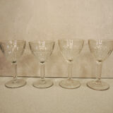 4 Verres à vin transparent