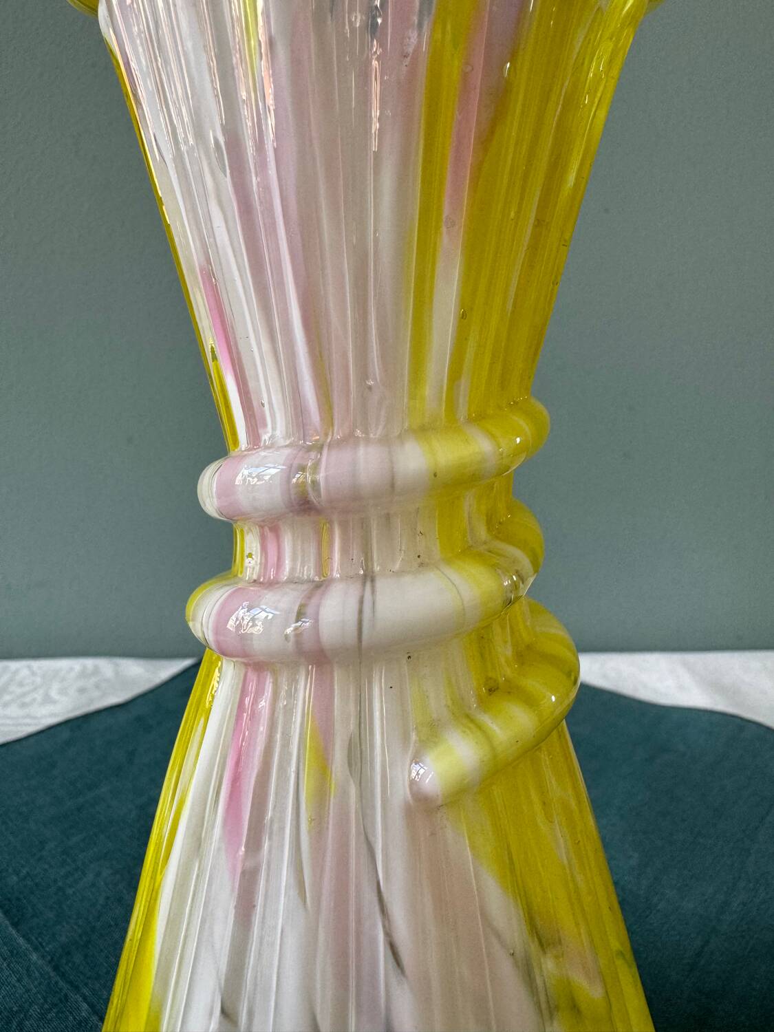Antique blown Clichy glass vase
