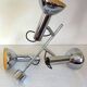 Chrome metal 3-spot chandelier from the 1970s.
