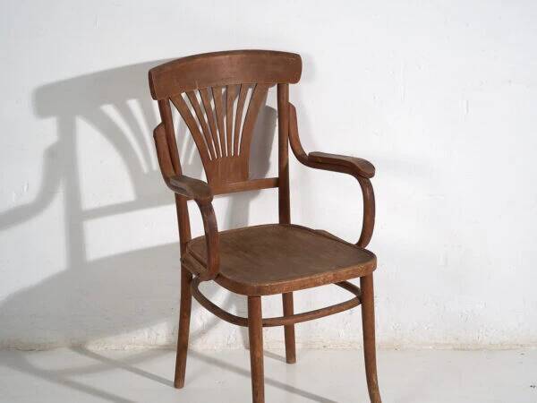 Ancienne chaise de bureau en bois courbé (c.1920)