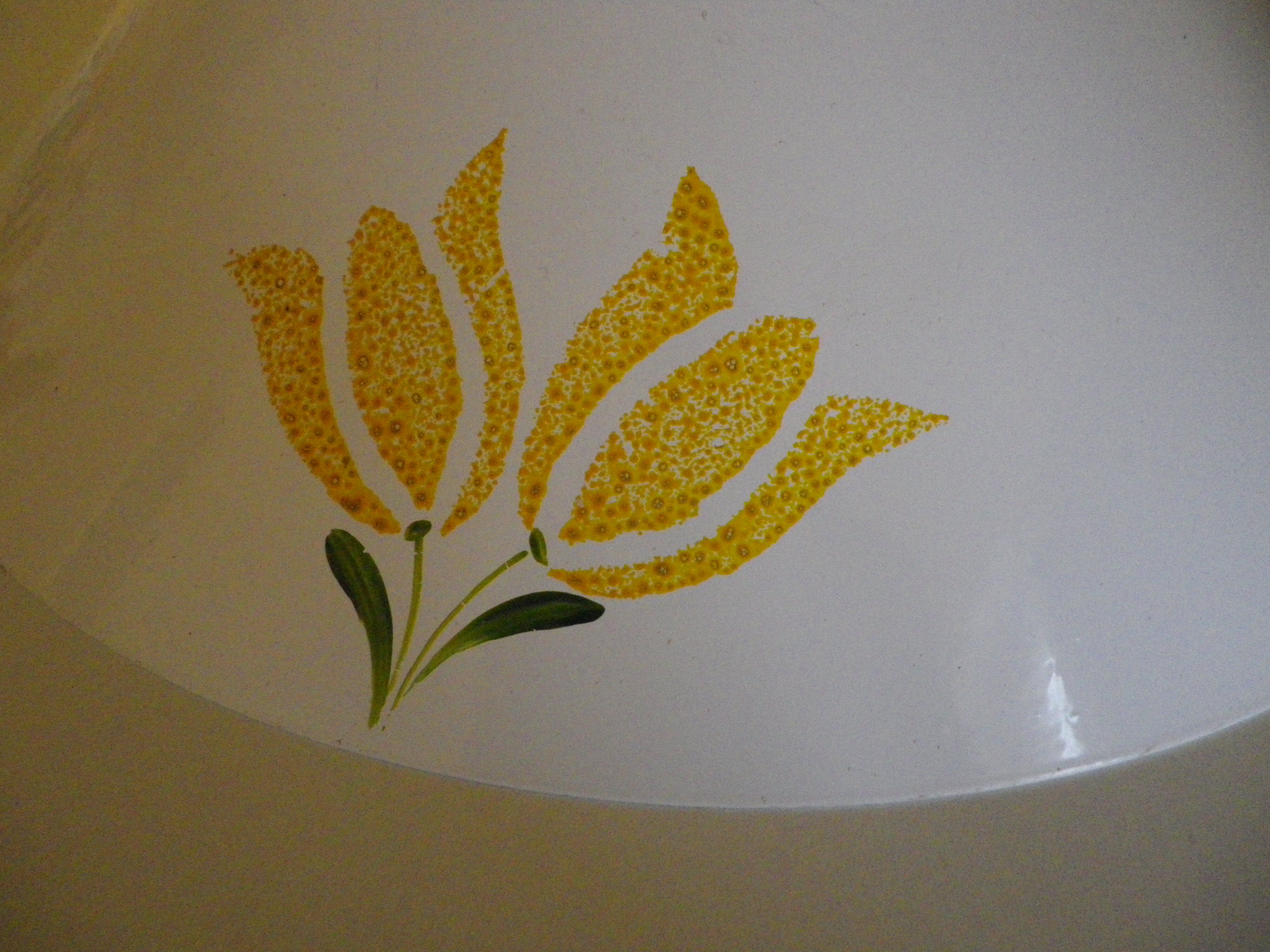 Vintage 1970s white enamelled sheet metal pendant
