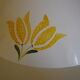 Vintage 1970s white enamelled sheet metal pendant