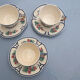 3 cups and 3 numbered Henriot Quimper earthenware saucers