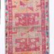 Raspberry Pink Tribal Vintage Runner Rug, Turkish Hallway Carpet,102x322 Cm