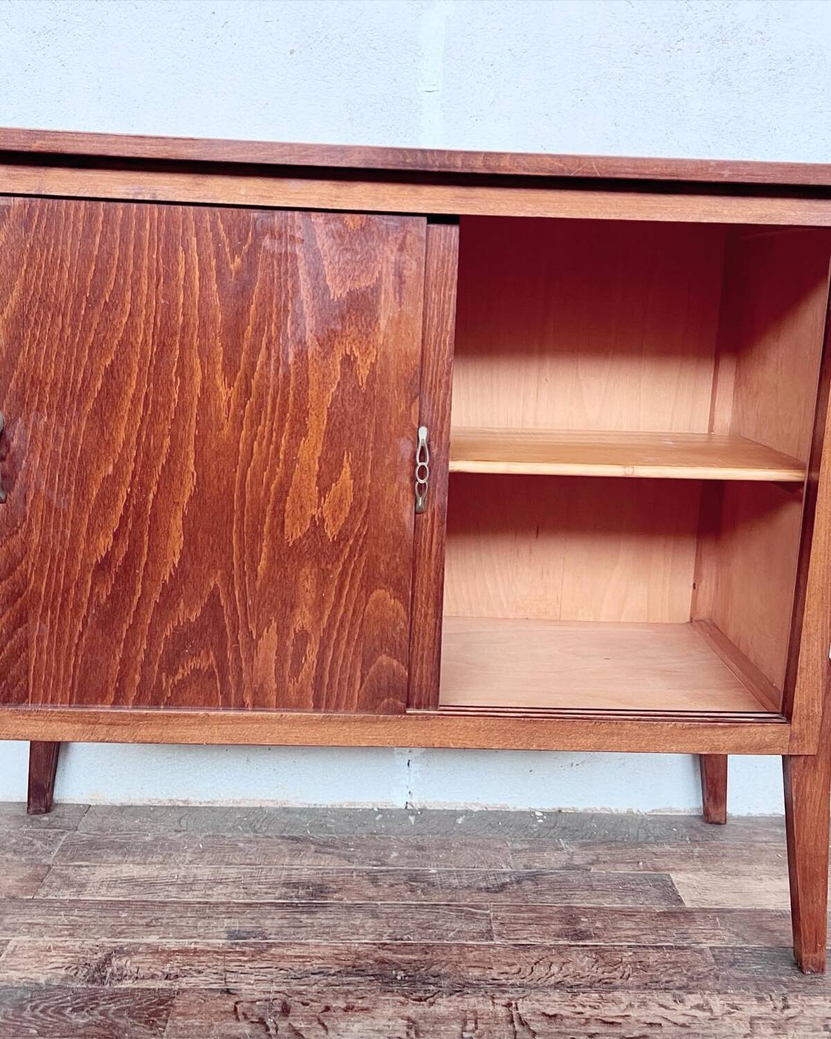 Vintage high sideboard with compass feet