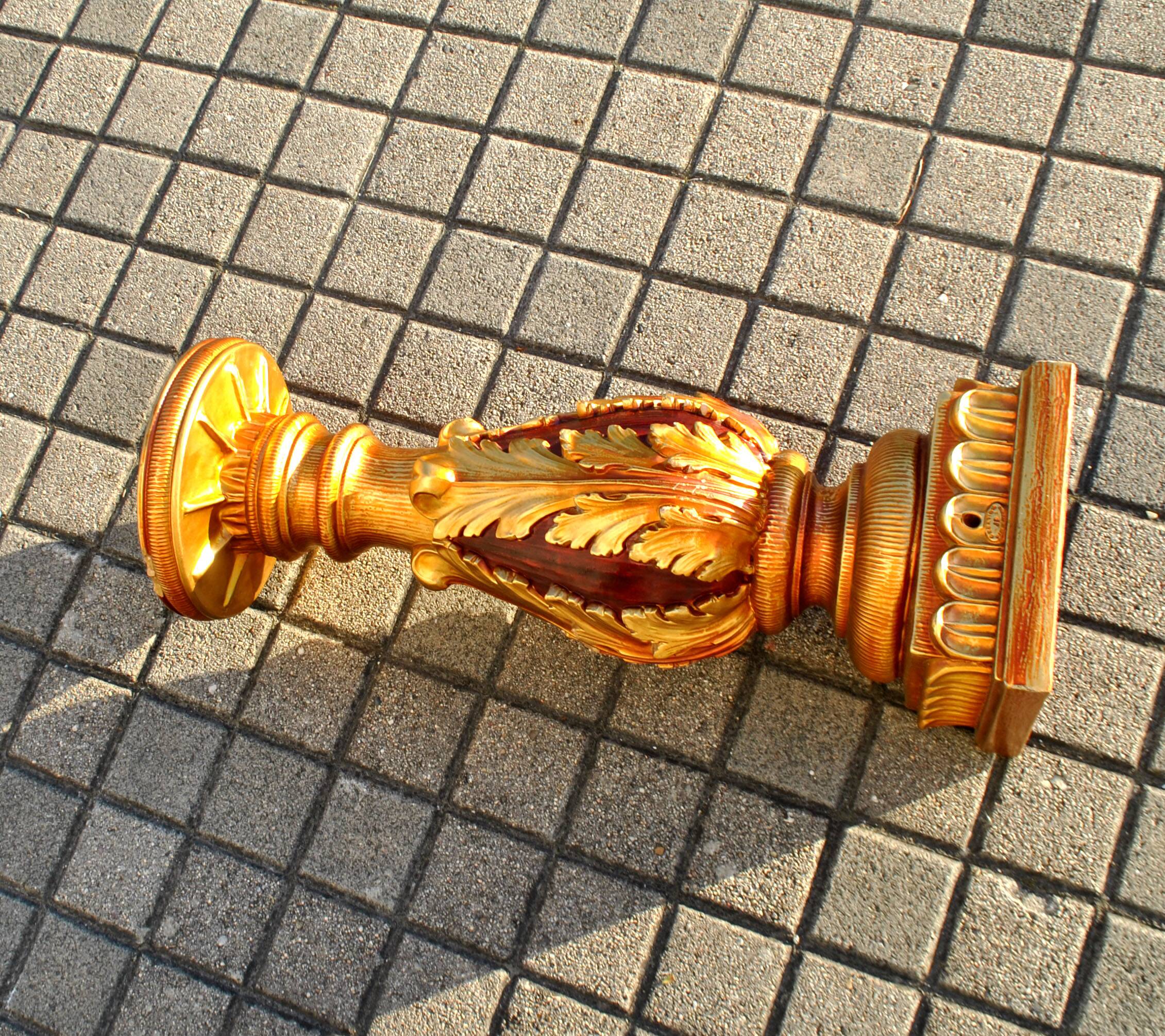 Decorative plaster column - gold lamp base - Creation JP France