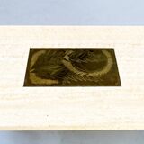 George Mathias Travertine Coffee Table for Maho with Artwork nr 12/50, 1970's