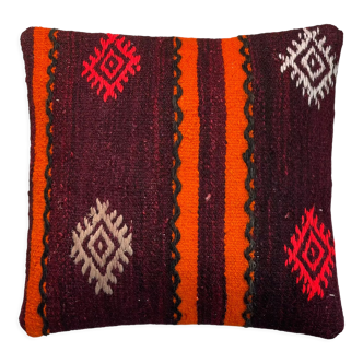 Vintage turkish kilim cushion cover 40x40cm
