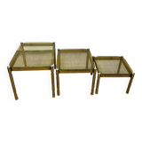 Glass and chrome nesting table