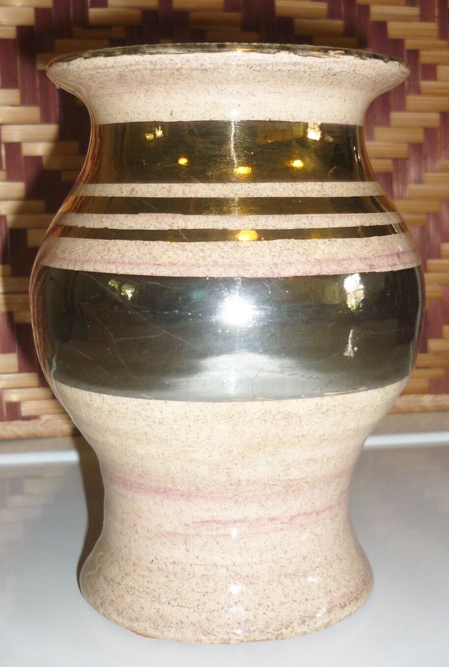 Georges Pelletier's pink and gold beige ceramic vase