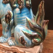 Chien de Foo Japon en céramique bleu