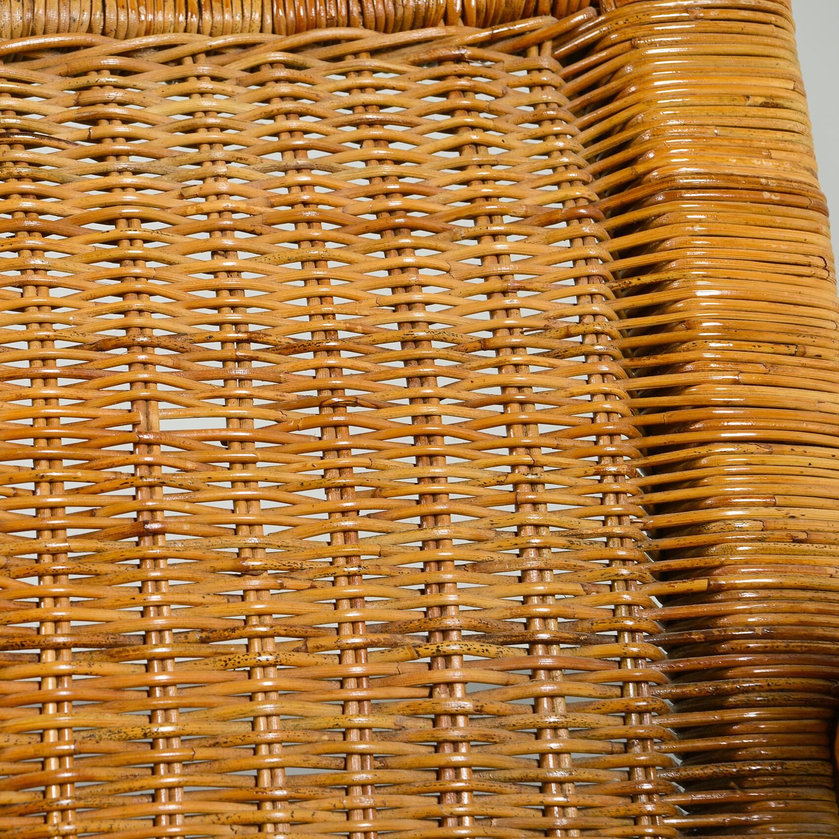 Pair of bamboo and rattan armchairs from the 1950s