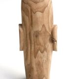 Minimalist sculpture of a head in light wood, 1970s