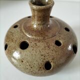 Flower vase in stoneware, signed