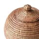 Round braided fiber box, basket, 80s