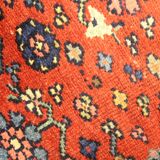 Handwoven rust wool carpet square oriental area rug - 134x136cm