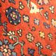 Handwoven rust wool carpet square oriental area rug - 134x136cm