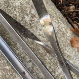 6 chaises pliantes en Plexiglas fumé et métal chrome Chaisor 1970