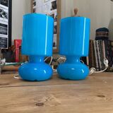 IKEA 2 vintage blue Lykta lamps