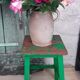 Green wooden stool