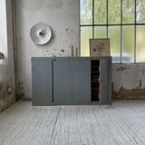 Factory blue patinated workshop furniture