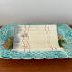 Vintage asparagus dish in faience barbotine – Large serving platter
