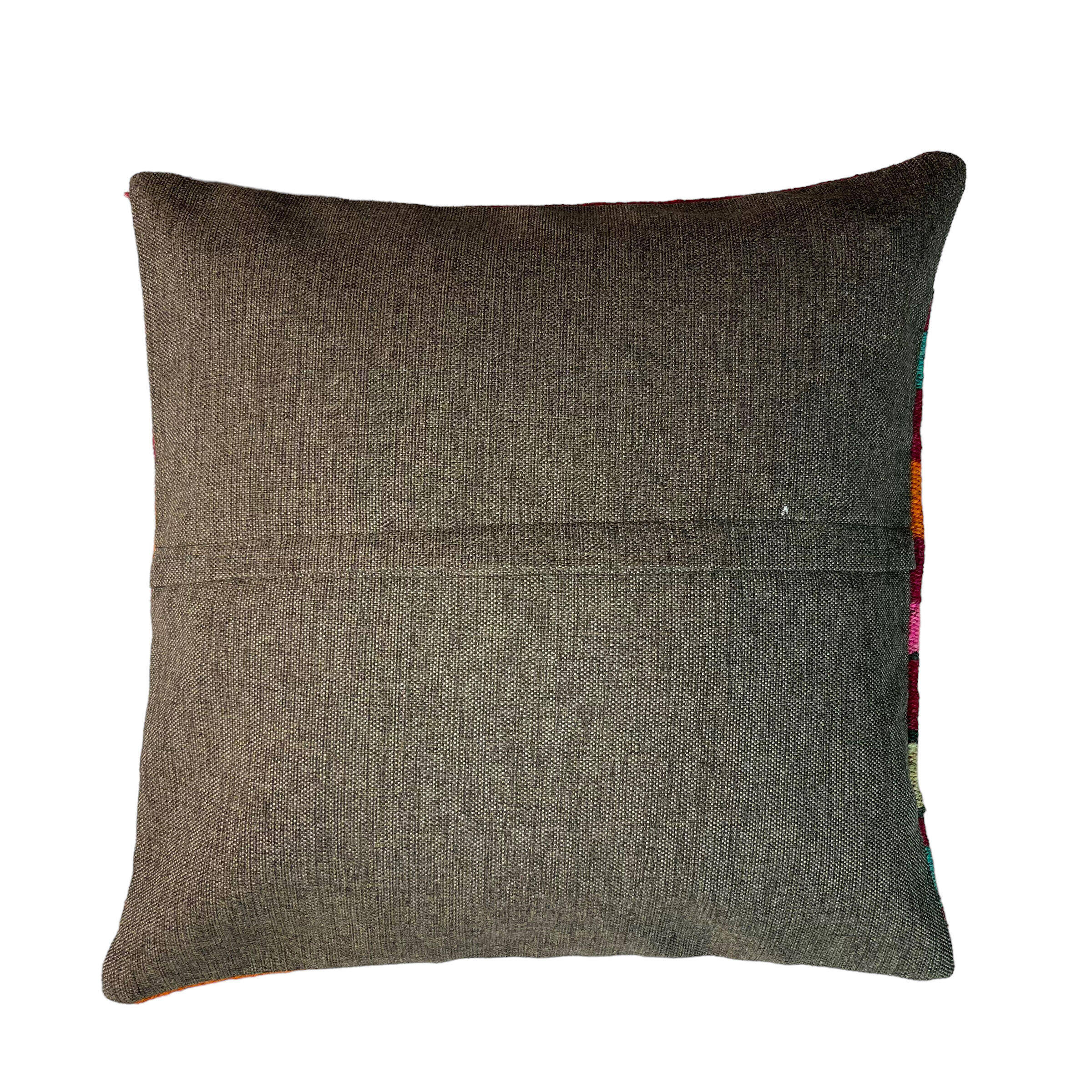 Housse de coussin kilim turc vintage, 40 x 40 cm