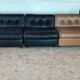 set of 4 armchairs in leather model Amanta by Mario Bellini for B&B Italia 1970