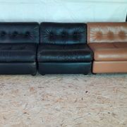 set of 4 armchairs in leather model Amanta by Mario Bellini for B&B Italia 1970