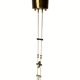 Patinated brass diabolo counterweight pendant lamp by SIsche, Germany