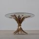 Hollywood regency gilt sheaf of wheat side table “coco chanel”, Italy 1960s
