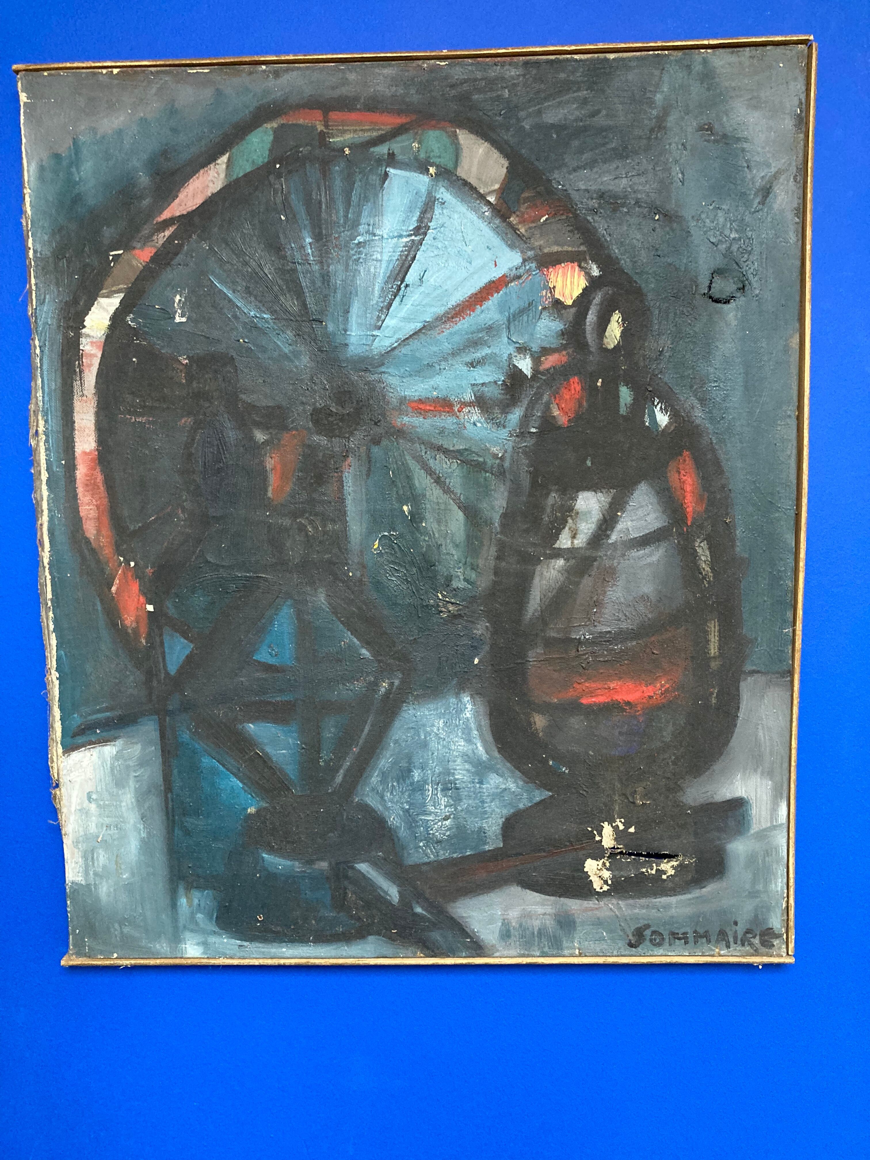 Oil on canvas vintage