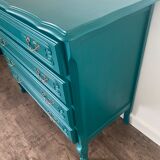 Vintage chest of drawers with a duck blue makeover