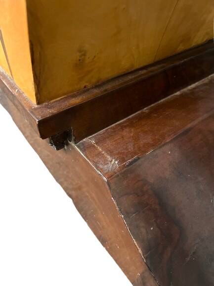 Console in elm wood and marquetry