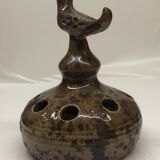 Vase pique fleur en grès pyrite zoomorphe 1950/60